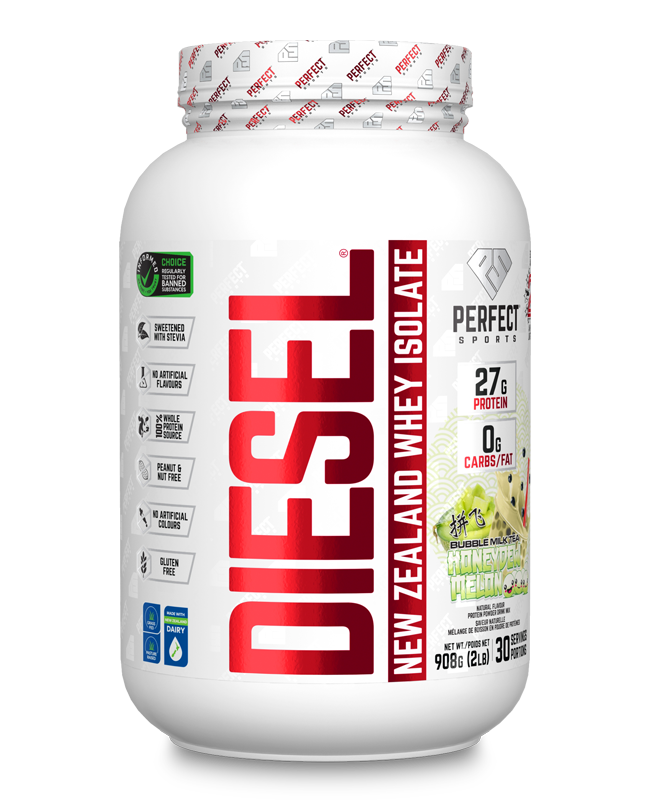 Perfect Sports | DIESEL® | New Zealand Whey Protein Isolate | 2lbs - Honeydew Melon Milk Bubble Tea