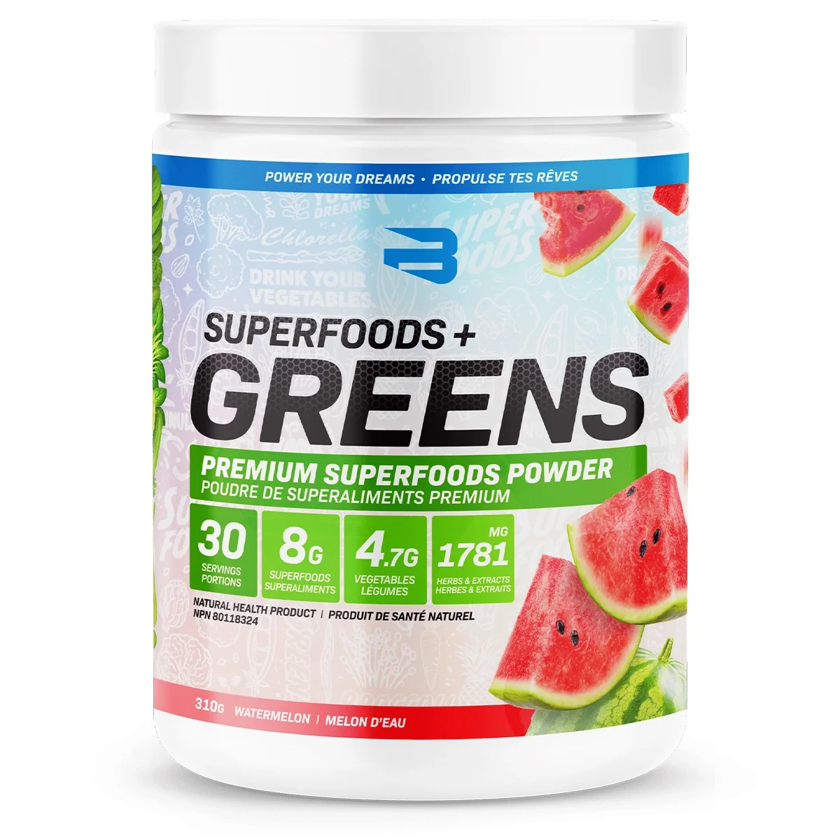 Believe | Superfoods + Greens | 30 Servings - Watermelon