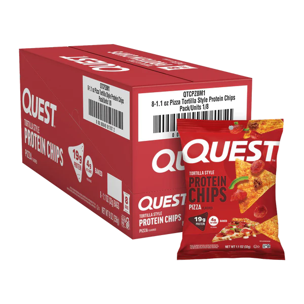 Quest | Tortilla Style | Protein Chips | Box of 8 - Pizza Tortilla Style