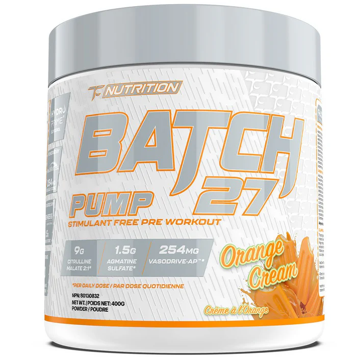 TC Nutrition | Batch 27 | Stim Free Pump | 40 Servings - Orange Cream