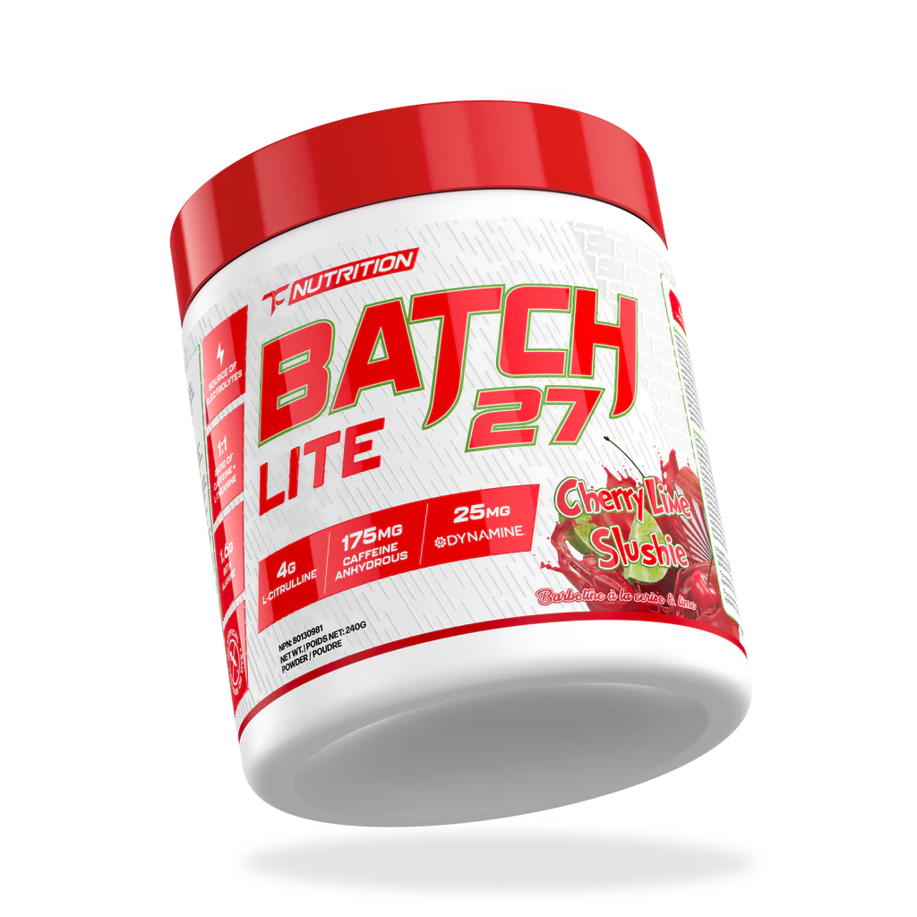 TC Nutrition | Batch 27 | LITE | Pre-Workout | 20 Servings - Cherry Lime Slushie