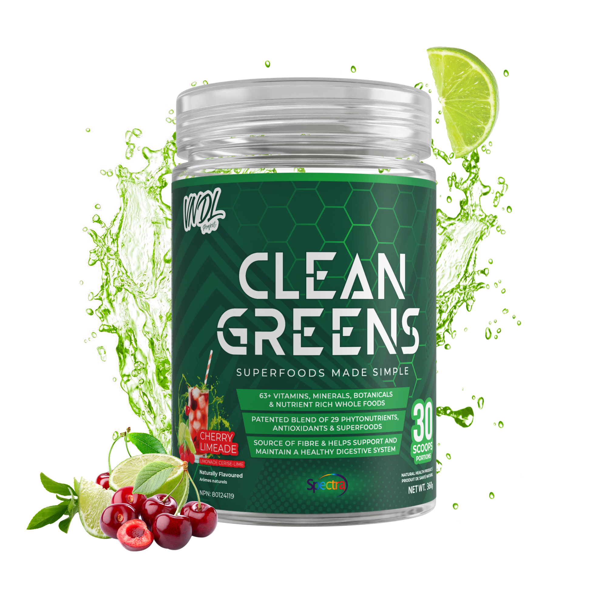 VNDL Project | Greens | Superfood | 30 Scoops - Cherry Limeade