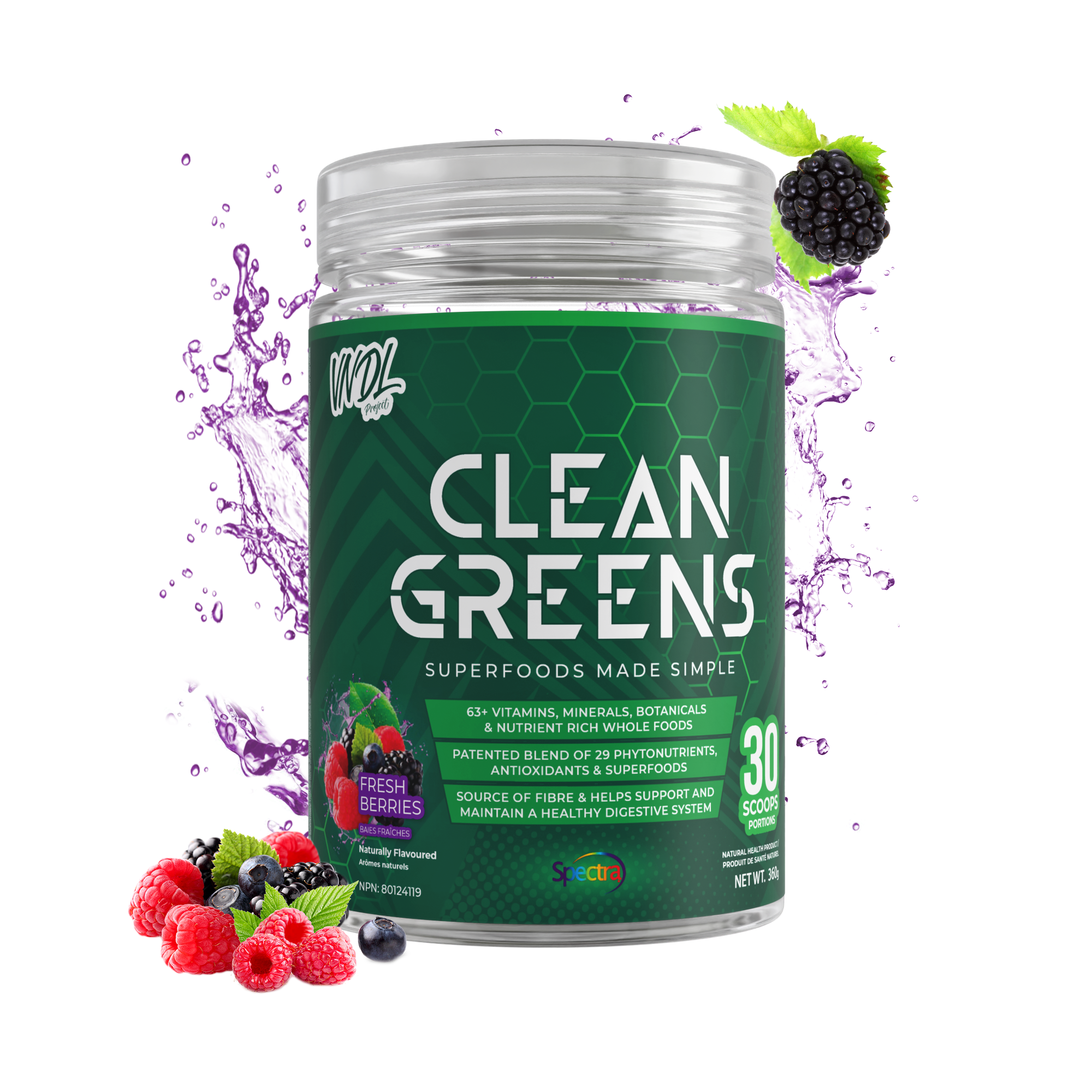 VNDL Project | Greens | Superfood | 30 Scoops - Fresh Berries