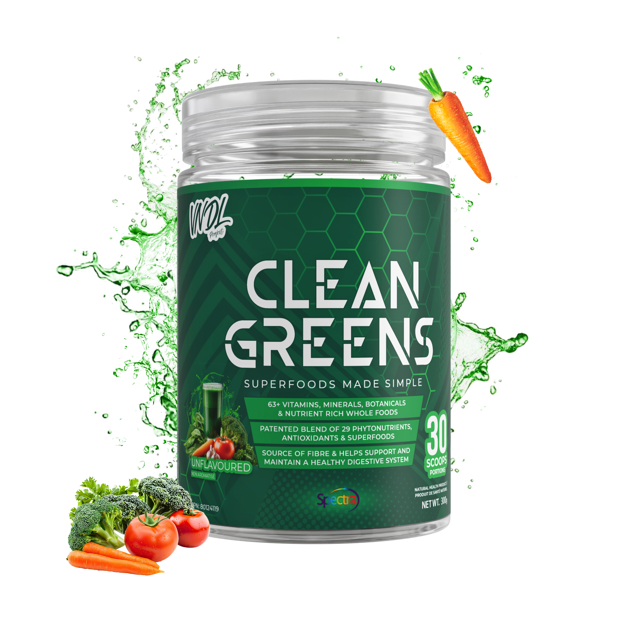 VNDL Project | Greens | Superfood | 30 Scoops - Unflavoured