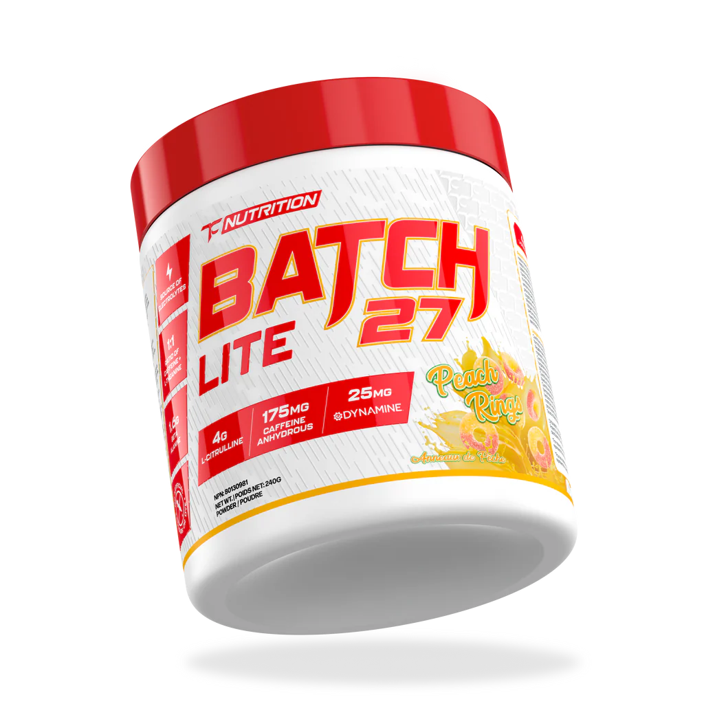 TC Nutrition | Batch 27 | LITE | Pre-Workout | 20 Servings - Peach Rings