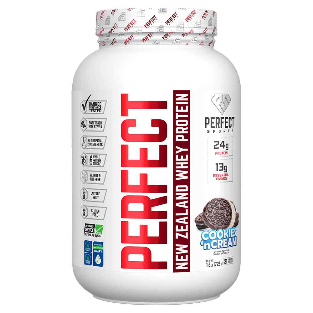 Perfect Sports | Perfect Whey | New Zealand Whey Protein | 1.6lbs - Cookies & Cream