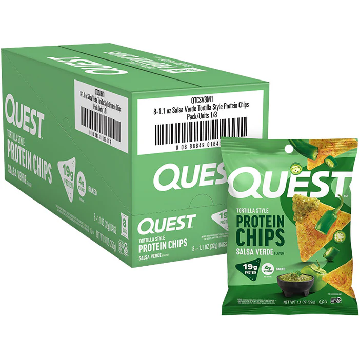 Quest | Tortilla Style | Protein Chips | Box of 8 - Salsa Verde Tortilla Style
