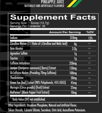 Redcon1 | Total War | Pre-workout | 30 Servings - Pineapple Juice