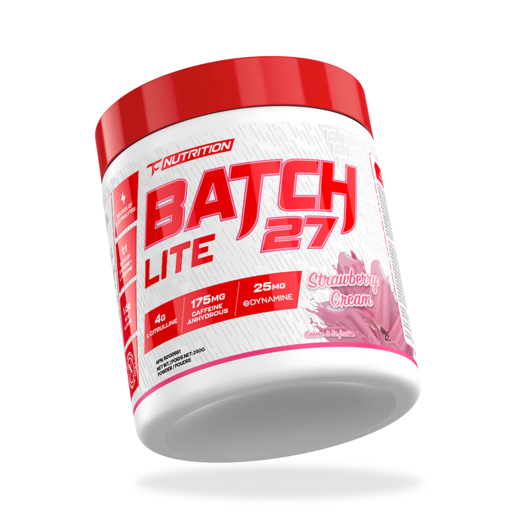 TC Nutrition | Batch 27 | LITE | Pre-Workout | 20 Servings - Strawberry Cream
